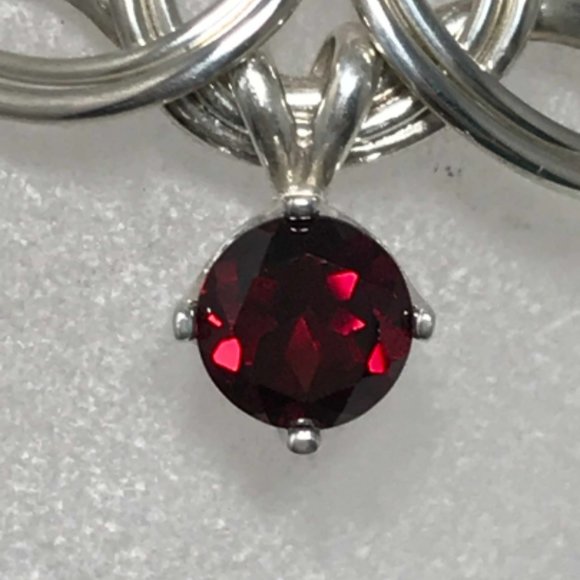 Garnet Ankle Bracelet- The Pixie Dust Garnet Sterling Silver Ankle Bracelet - Picture 3 of 6